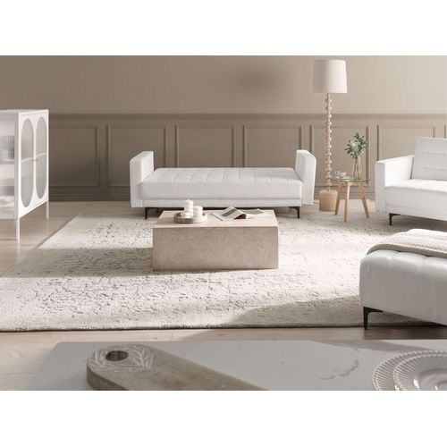 Canapé-lit 3 Places Aberdeen Cuir Pu Blanc