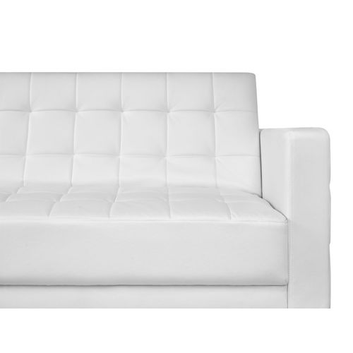 Canapé-lit D'angle Modulable 4 Places Aberdeen Cuir Pu Blanc Côté Droit