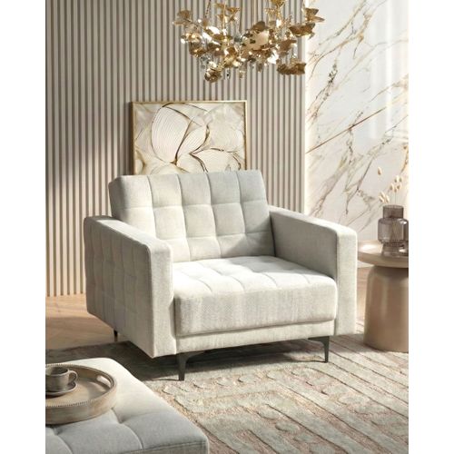 Fauteuil Aberdeen Tissu Blanc Cassé