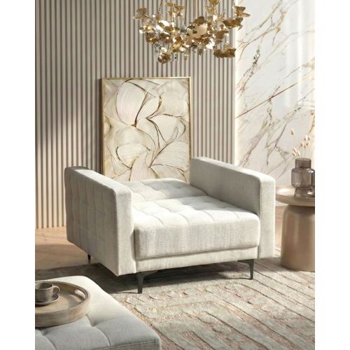 Fauteuil Aberdeen Tissu Blanc Cassé
