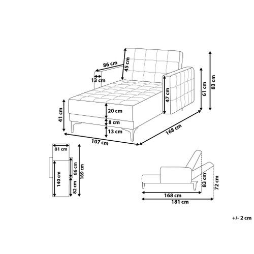 Chaise Longue Aberdeen Tissu Blanc Cassé