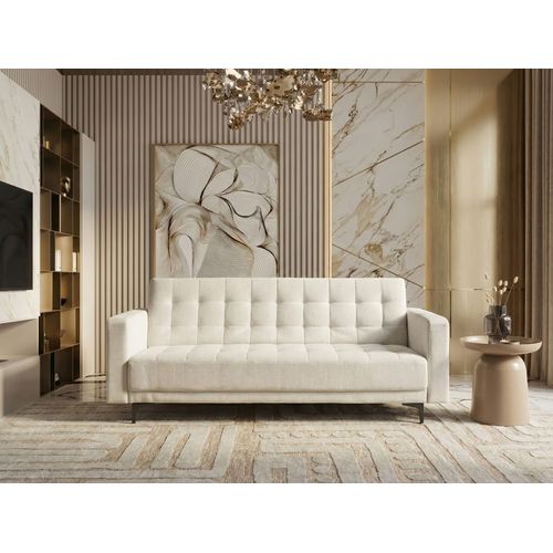 Canapé-lit 3 Places Aberdeen Tissu Blanc Cassé