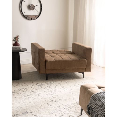 Fauteuil Aberdeen Cuir Pu Marron