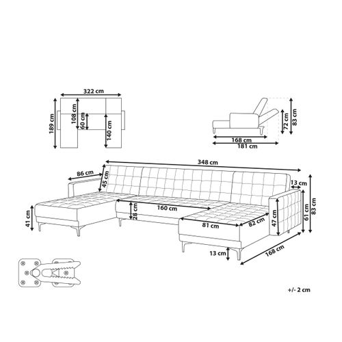 Canapé-lit Modulable En Forme De U 5 Places Aberdeen Cuir Pu Marron
