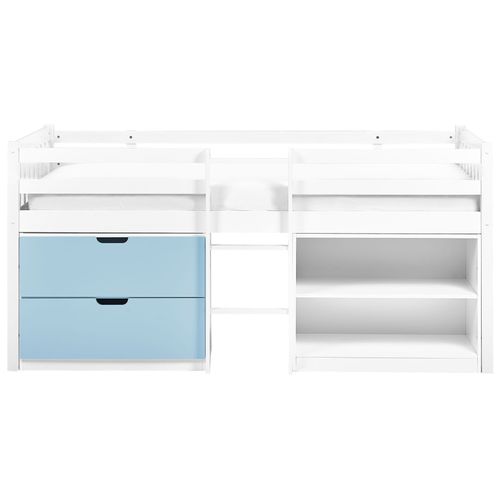 Lit à Mit-hauteur Bois Susville 90 X 200 Cm Bleu