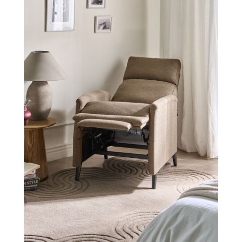 Fauteuil Inclinable Selvik Repose-pieds Inclus Tissu Marron