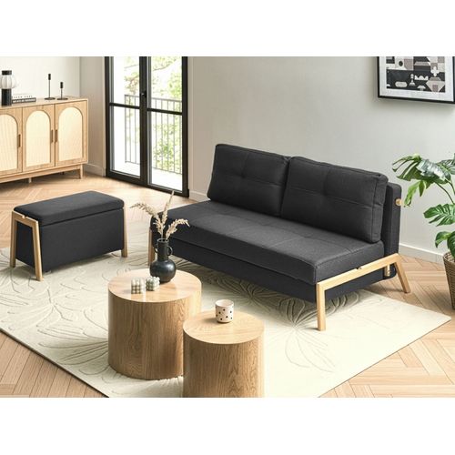 Banc De Rangement Edland Tissu Noir