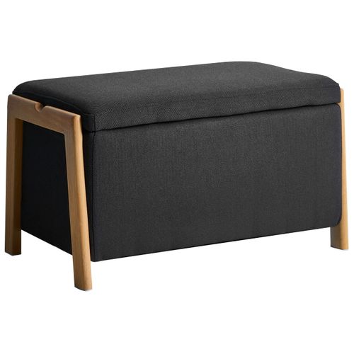 Banc De Rangement Edland Tissu Noir