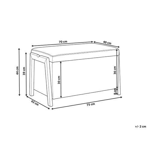 Banc De Rangement Edland Tissu Noir