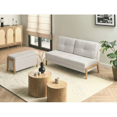 Banc De Rangement Edland Bouclé Blanc