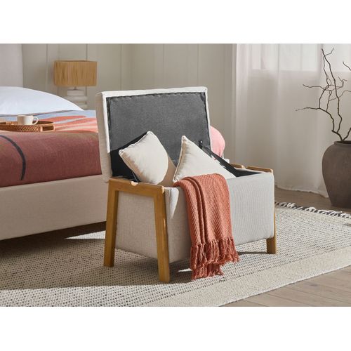 Banc De Rangement Edland Tissu Beige Clair