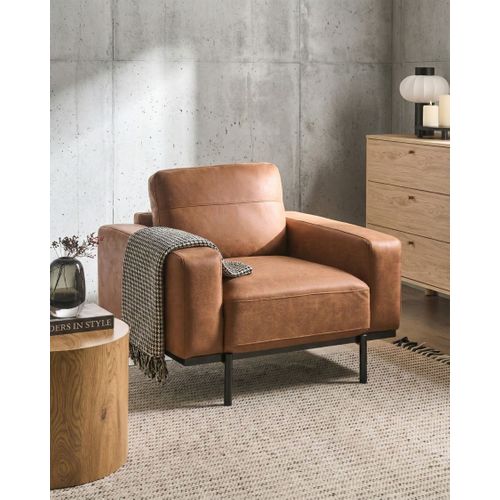 Fauteuil Sovik Cuir Pu Marron