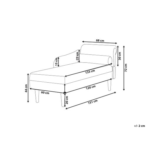 Chaise Longue Côté Droit Yvoire Tissu Vert