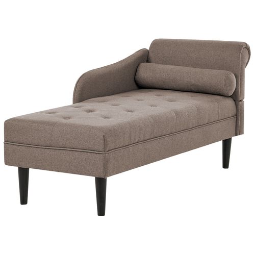 Chaise Longue Côté Droit Yvoire Tissu Taupe