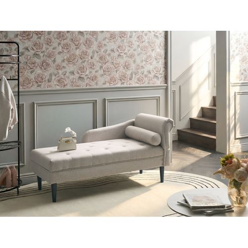 Chaise Longue Côté Droit Yvoire Tissu Beige