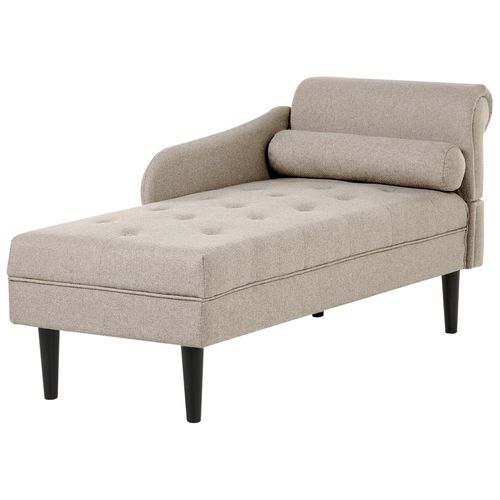 Chaise Longue Côté Droit Yvoire Tissu Beige