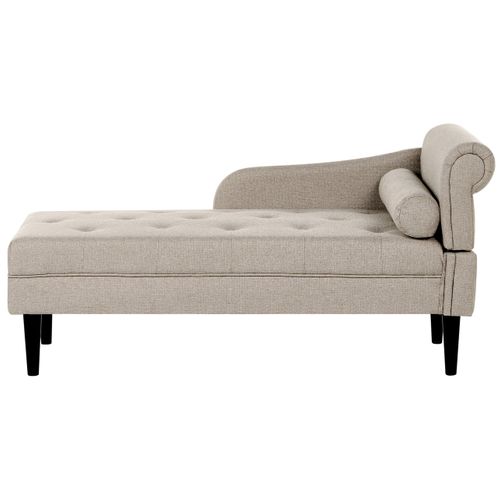 Chaise Longue Côté Droit Yvoire Tissu Beige