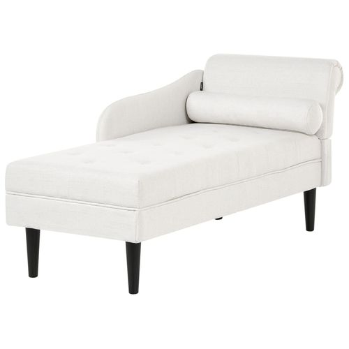 Chaise Longue Côté Droit Yvoire Tissu Blanc Cassé