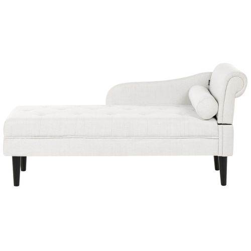 Chaise Longue Côté Droit Yvoire Tissu Blanc Cassé