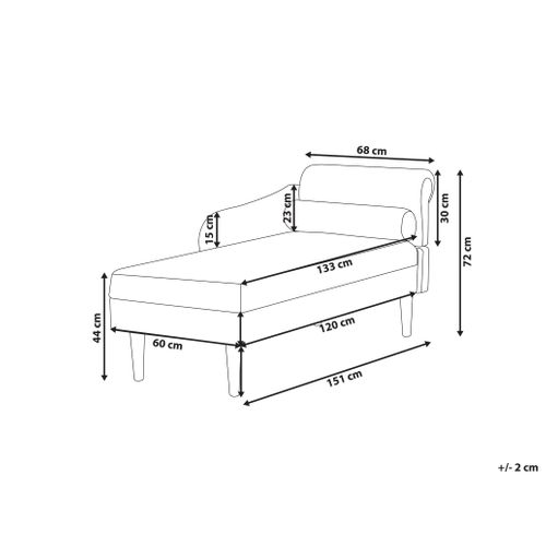 Chaise Longue Côté Droit Yvoire Tissu Blanc Cassé