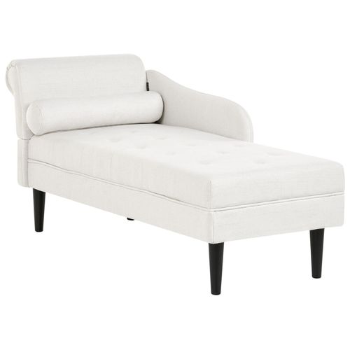 Chaise Longue Côté Gauche Yvoire Tissu Blanc Cassé