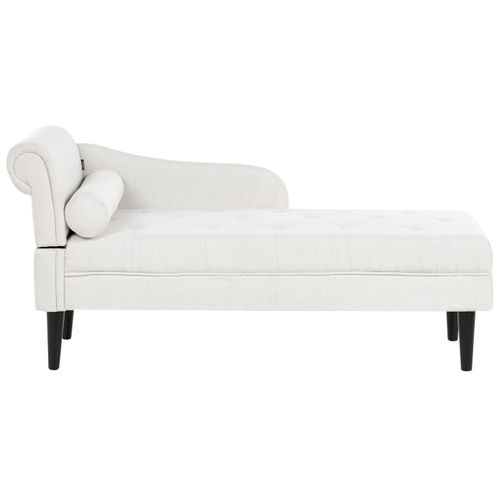 Chaise Longue Côté Gauche Yvoire Tissu Blanc Cassé