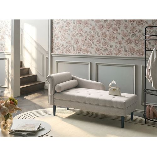 Chaise Longue Côté Gauche Yvoire Tissu Beige