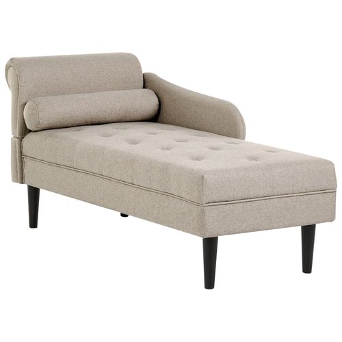 Chaise Longue Côté Gauche Yvoire Tissu Beige