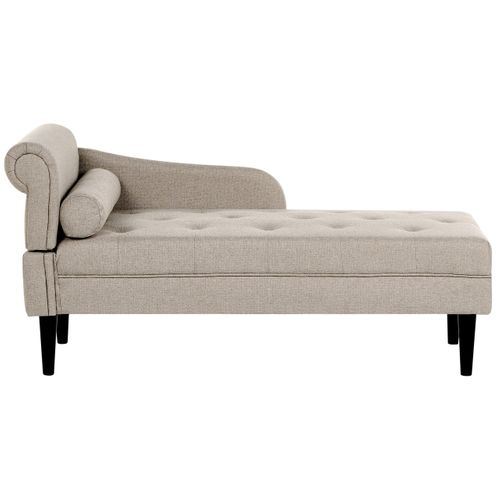 Chaise Longue Côté Gauche Yvoire Tissu Beige