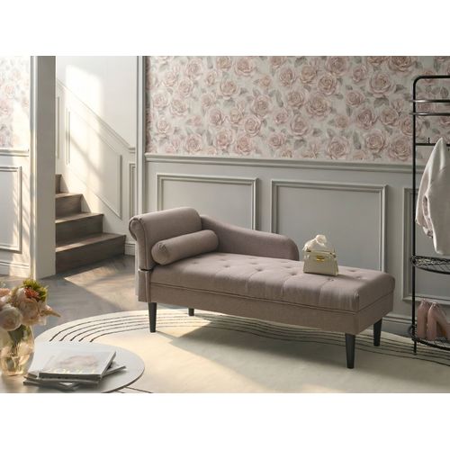 Chaise Longue Côté Gauche Yvoire Tissu Taupe