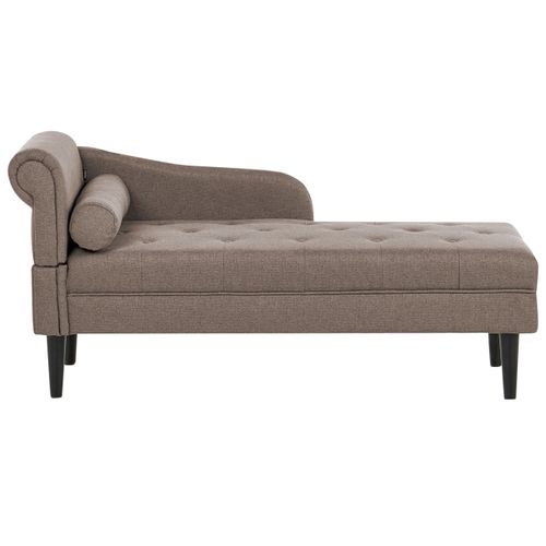 Chaise Longue Côté Gauche Yvoire Tissu Taupe