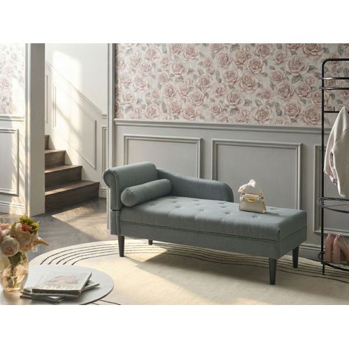 Chaise Longue Côté Gauche Yvoire Tissu Vert