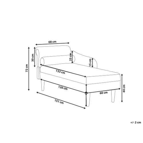 Chaise Longue Côté Gauche Yvoire Tissu Vert