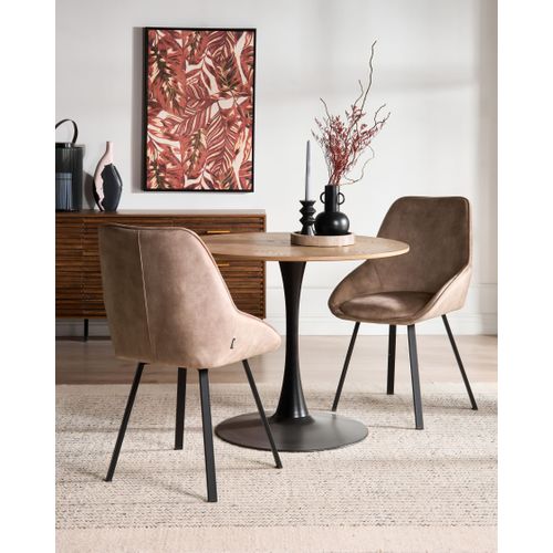 Lot De 2 Chaises De Salle à Manger Terlton Velours Beige