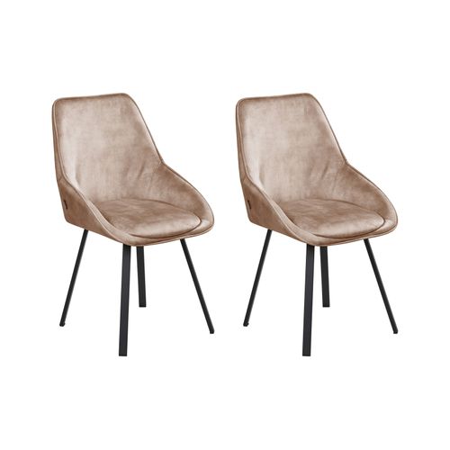 Lot De 2 Chaises De Salle à Manger Terlton Velours Beige