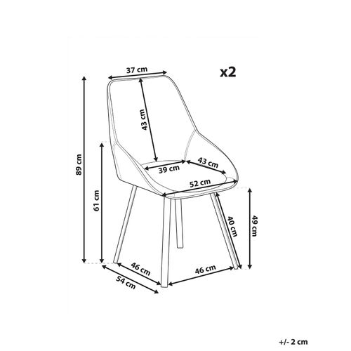 Lot De 2 Chaises De Salle à Manger Terlton Velours Beige
