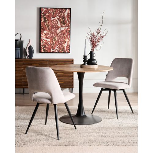 Lot De 2 Chaises De Salle à Manger Hallett Velours Beige Clair