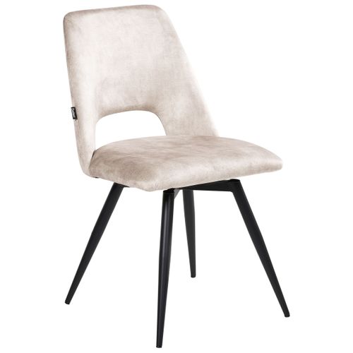 Lot De 2 Chaises De Salle à Manger Hallett Velours Beige Clair