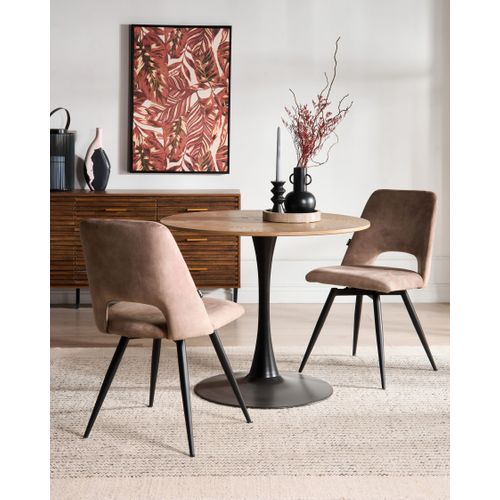 Lot De 2 Chaises De Salle à Manger Hallett Velours Beige