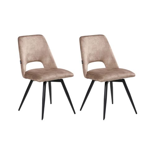 Lot De 2 Chaises De Salle à Manger Hallett Velours Beige