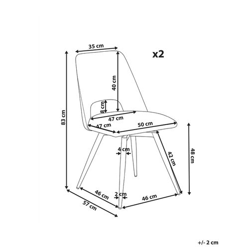 Lot De 2 Chaises De Salle à Manger Hallett Velours Beige