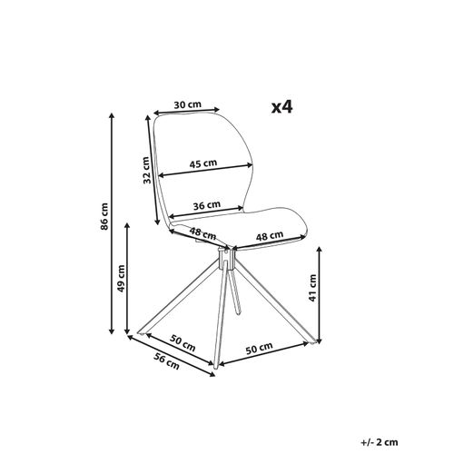 Lot De 4 Chaises De Salle à Manger Morrison Velours Beige Clair