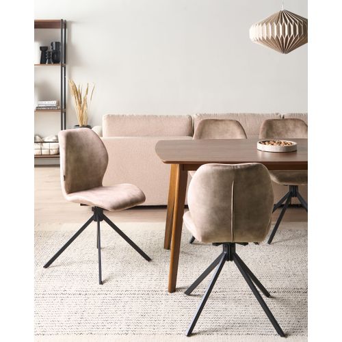Lot De 4 Chaises De Salle à Manger Morrison Velours Beige