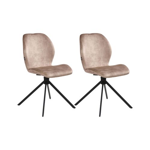Lot De 4 Chaises De Salle à Manger Morrison Velours Beige