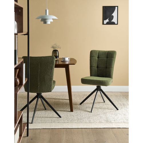 Lot De 2 Chaises De Salle à Manger Ryan Bouclé Vert