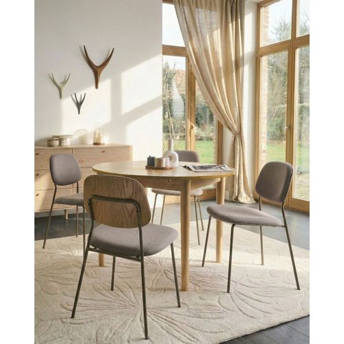Lot De 4 Chaises De Salle à Manger Riley Tissu Taupe