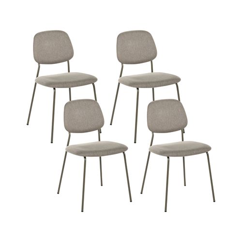 Lot De 4 Chaises De Salle à Manger Riley Tissu Taupe