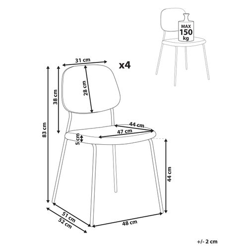 Lot De 4 Chaises De Salle à Manger Riley Tissu Taupe