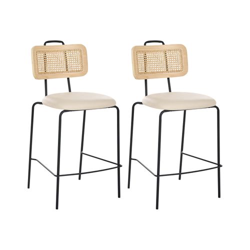 Lot De 2 Chaises De Bar Adelanto Beige Clair