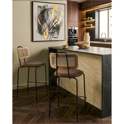 Lot De 2 Chaises De Bar Adelanto Marron